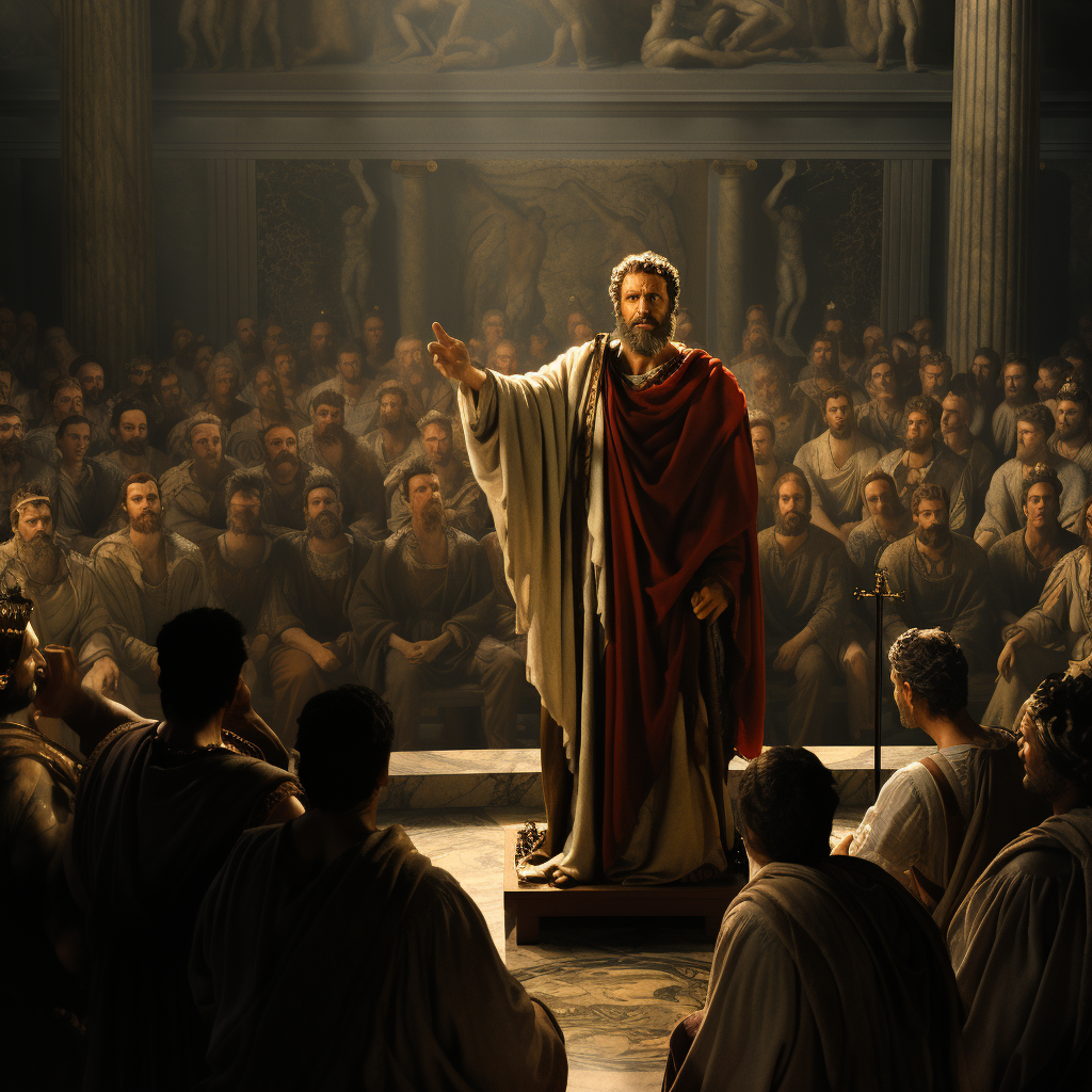 Marcus Aurelius Addressing the Senate